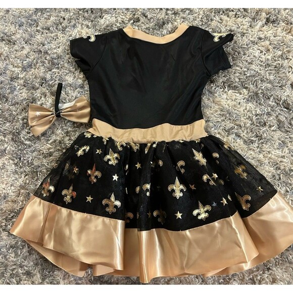 New Orleans Saints Girls 2T‎ Toddler Tutu Tailgate Game Day V Neck Costume Black - Picture 10 of 10